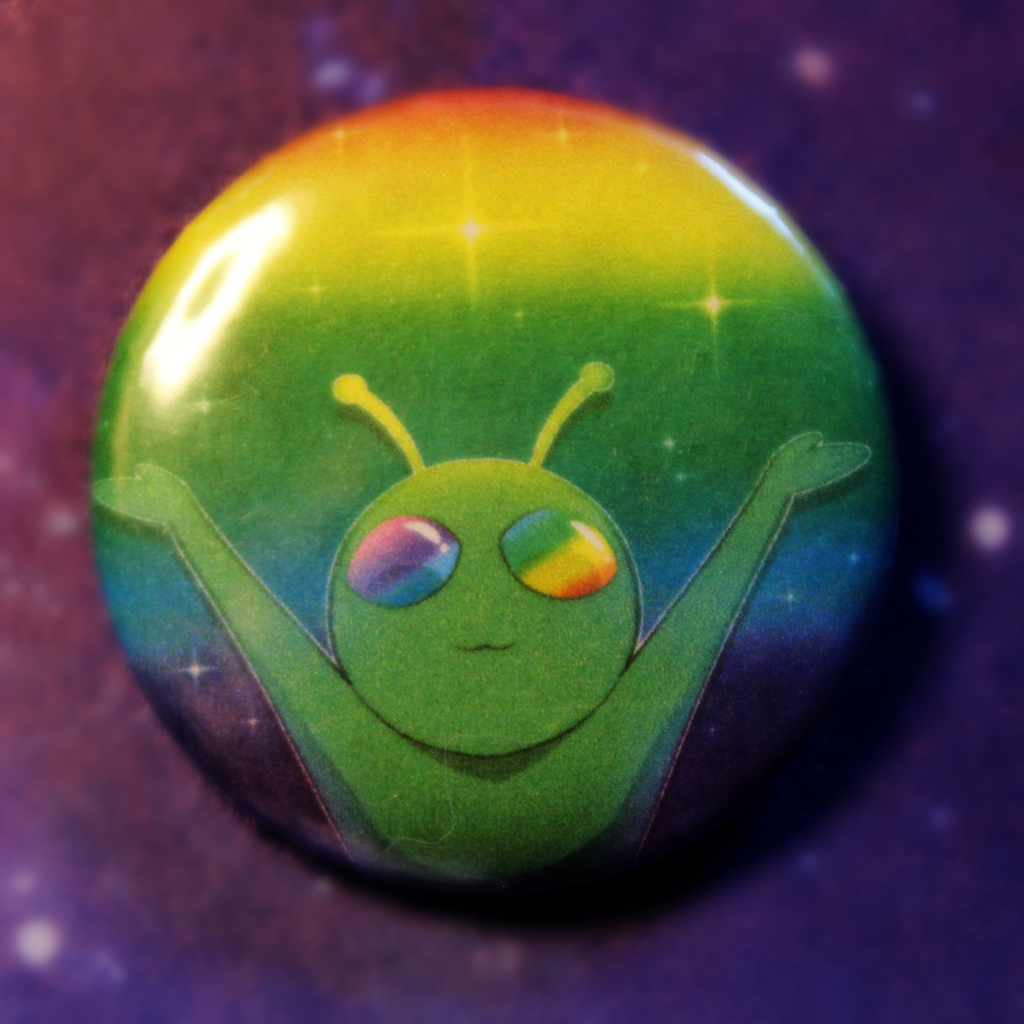 Proud Gay Alien Button Pin