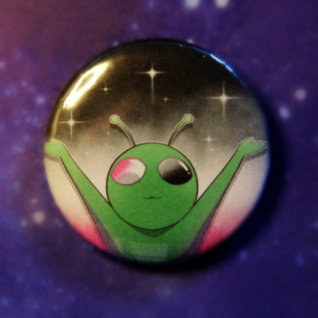 Proud Asexual Alien Button Pin