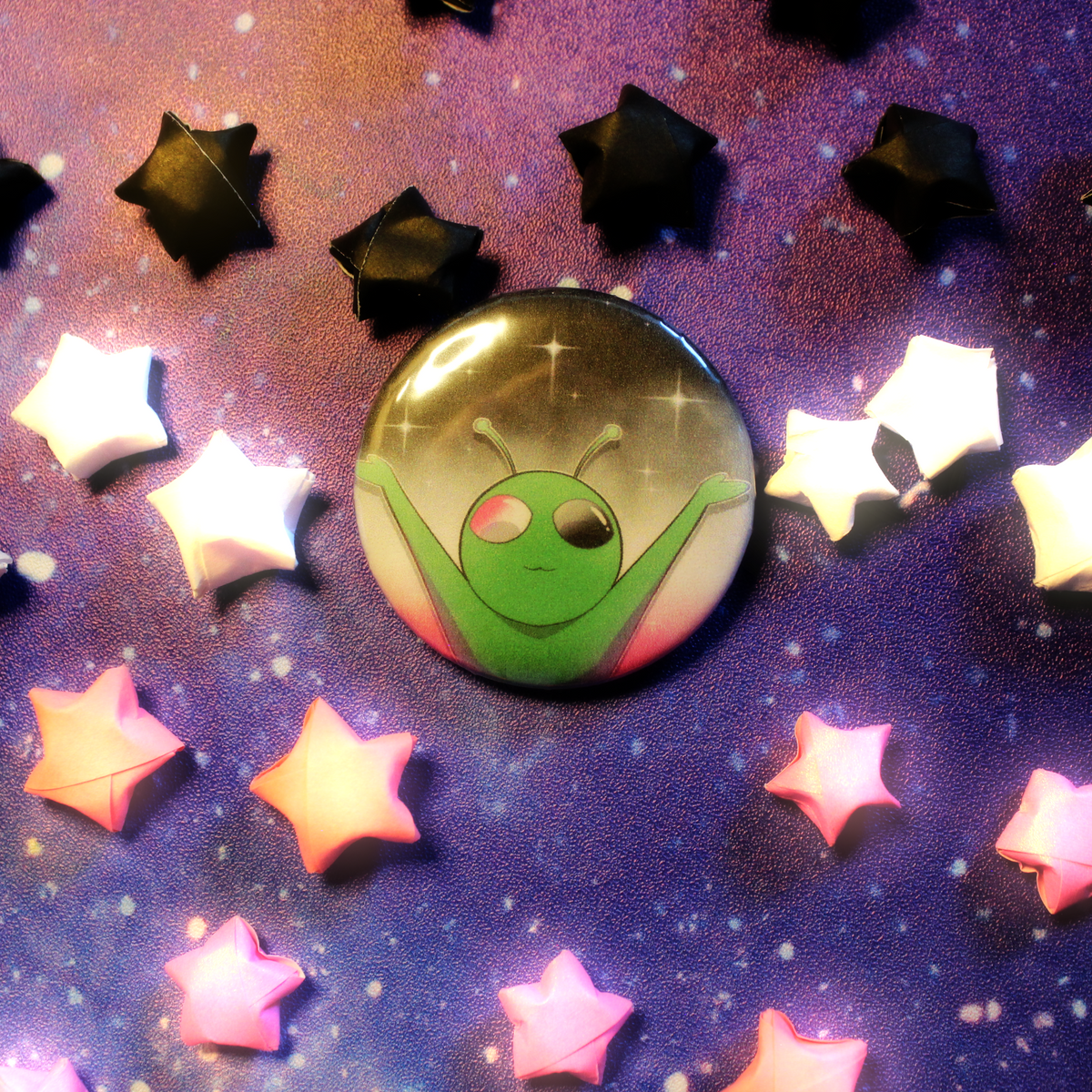 Proud Asexual Alien Button Pin