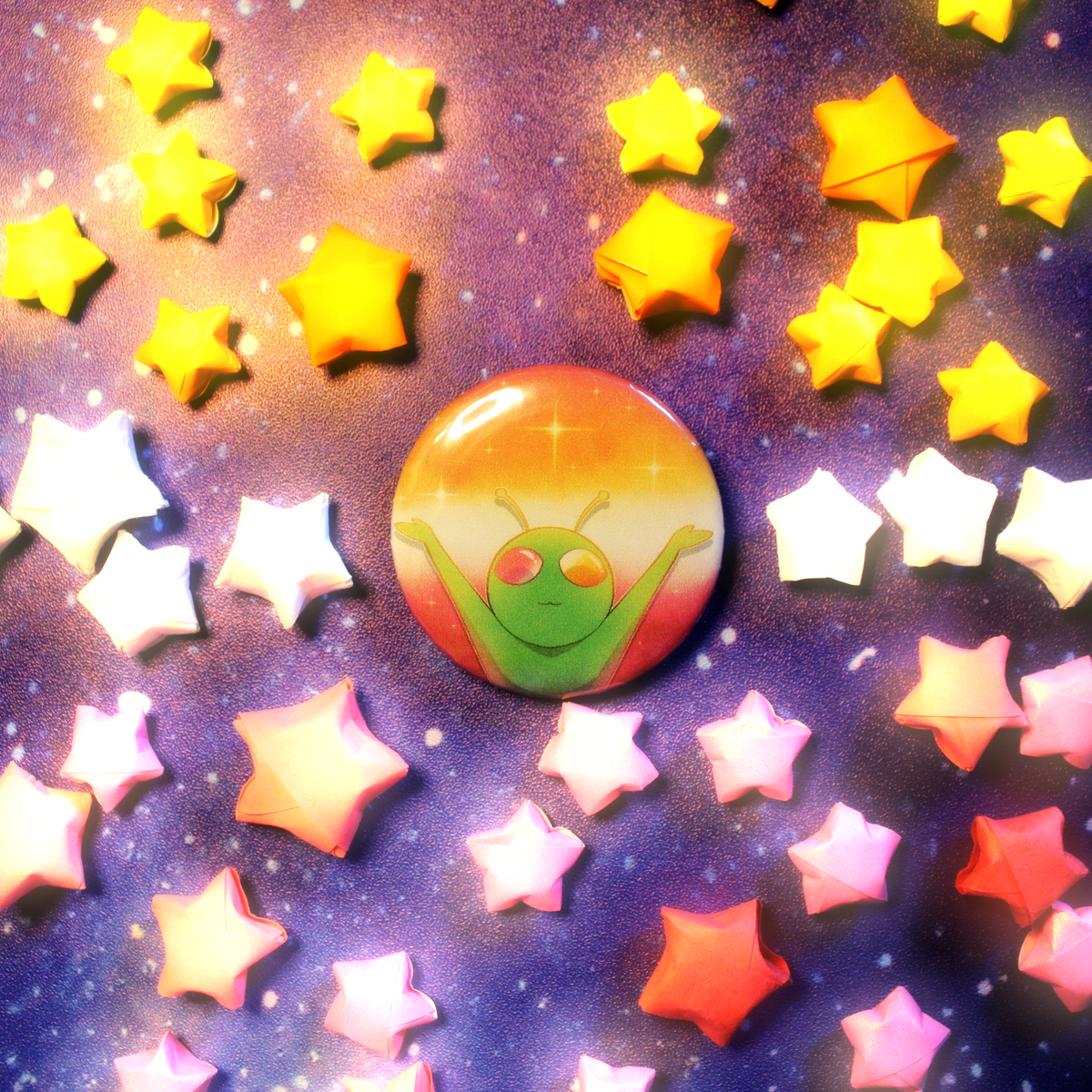 Proud Lesbian Alien Button Pin