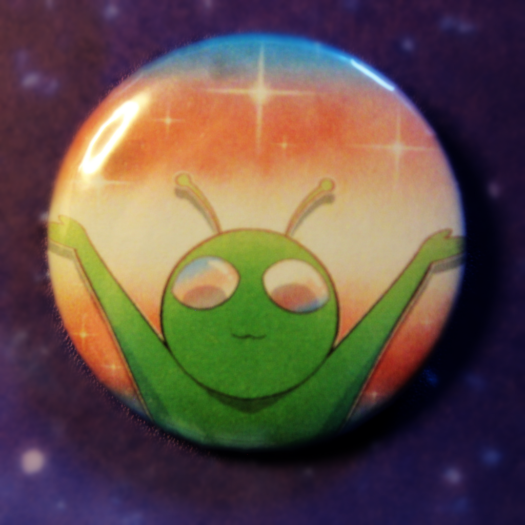 Proud Transgender Alien Button Pin
