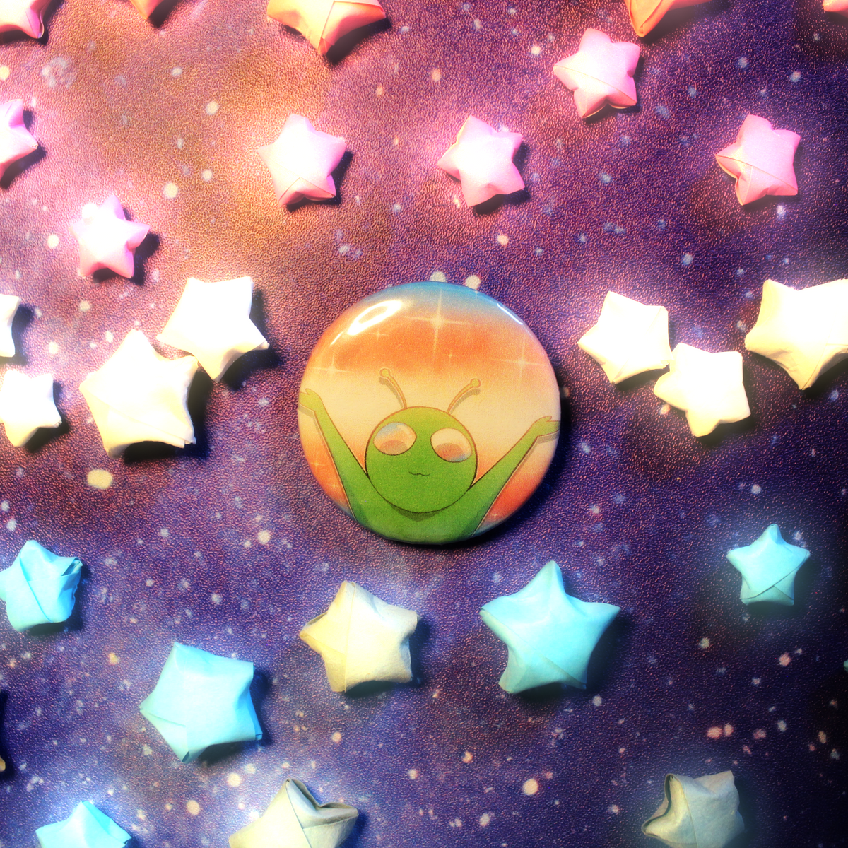 Proud Transgender Alien Button Pin