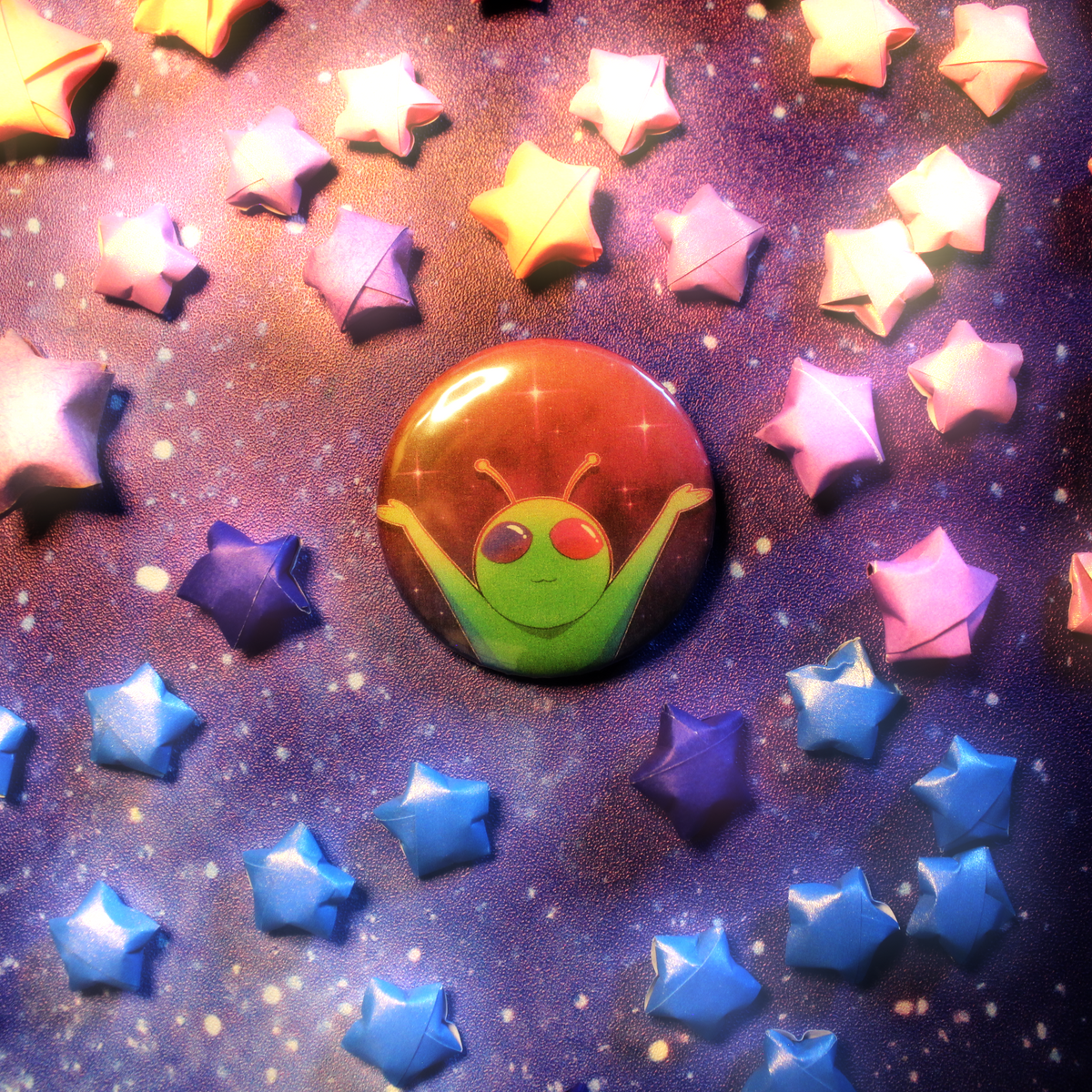 Proud Bisexual Alien Button Pin