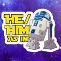 R2-D2 He/Him Sticker