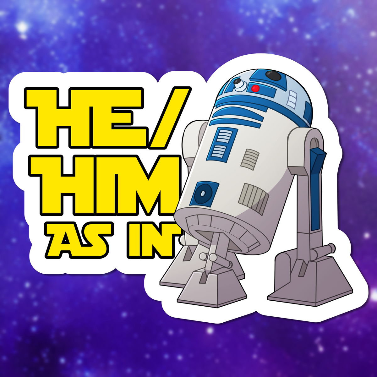 R2-D2 He/Him Sticker